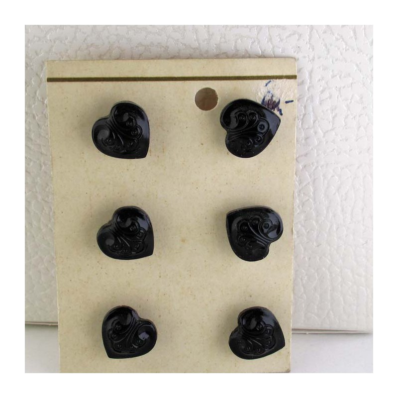 Glasknöpfe Herz 13 mm