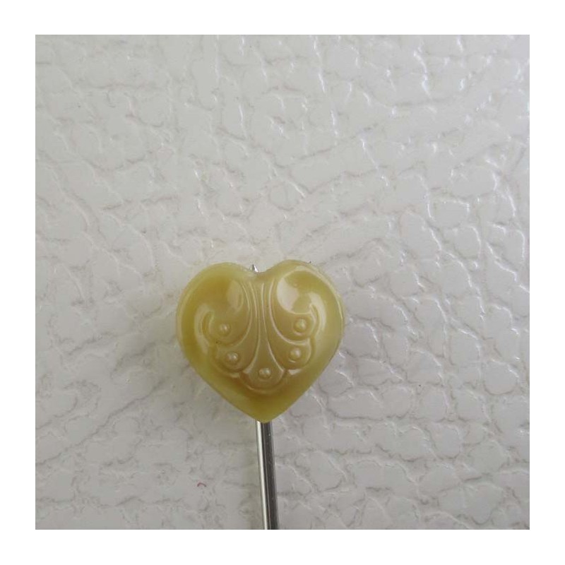 Glasknöpfe Herz 13 mm