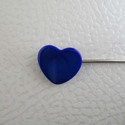 Glasknöpfe Herz 17 mm blau