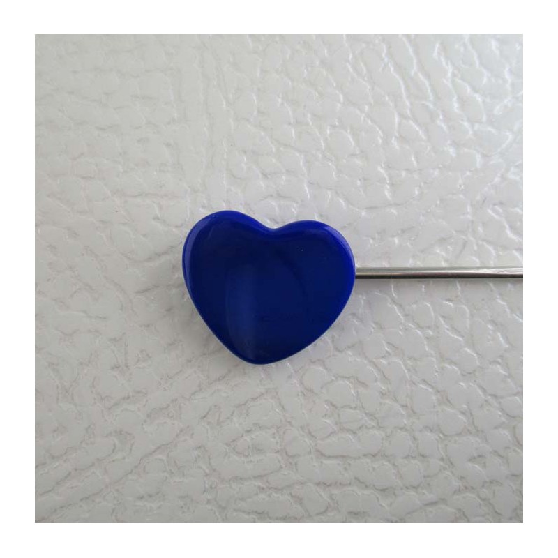 Glasknöpfe Herz 17 mm blau