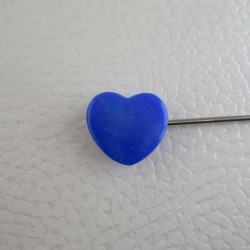 Glasknöpfe Herz 17 mm blau