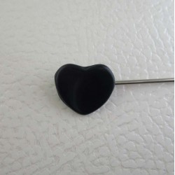 Glasknöpfe Herz 17 mm blau