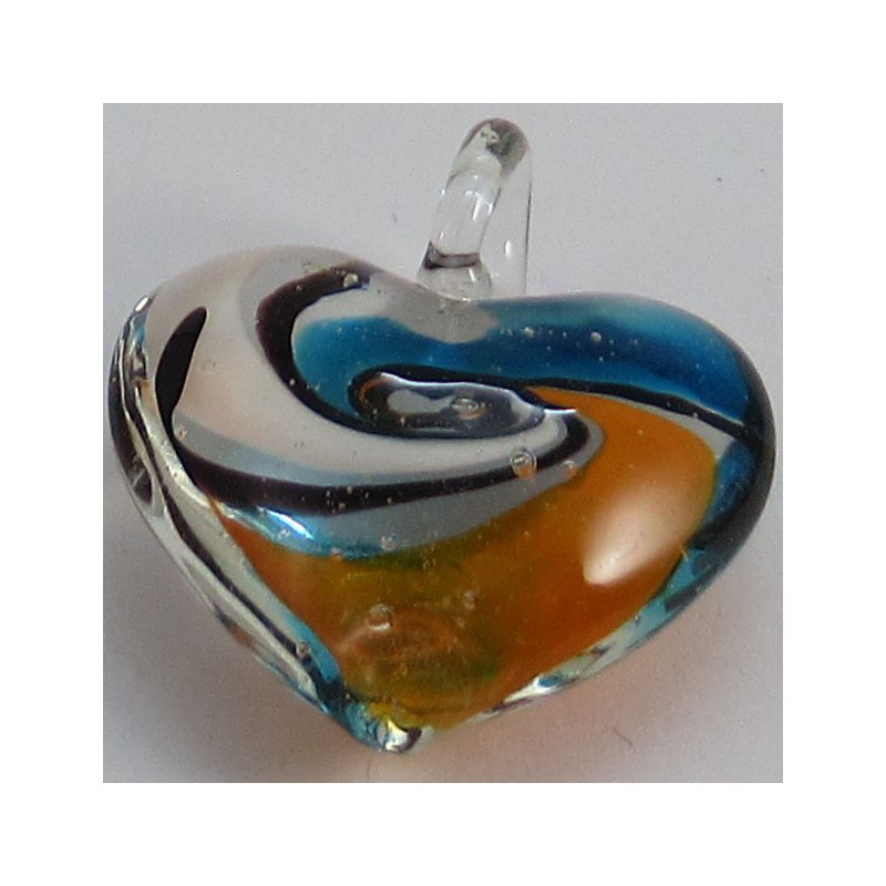 Muranoglas Herz 40 mm Twist Anhänger