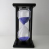 Sanduhr 45 Min. 20 cm Holzgestell  schwarz viereckig mit 4 Sauelen