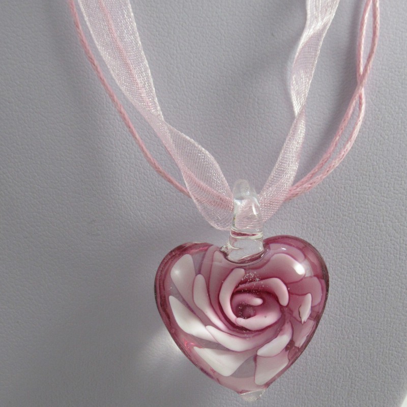 Muranoglas Kette mit Herz