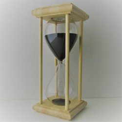 Sanduhr 45 Min. 23cm Glas im Esche-Kiefer Gestell 23cm