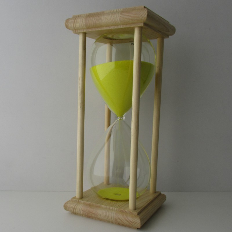 Sanduhr 45 Min. 23cm Glas im Esche-Kiefer Gestell 23cm