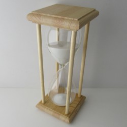 Sanduhr 45 Min. 23cm Glas im Esche-Kiefer Gestell 23cm