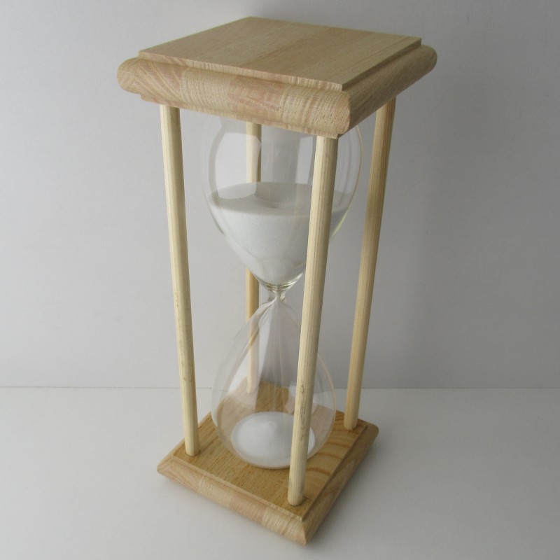 Sanduhr 45 Min. 23cm Glas im Esche-Kiefer Gestell 23cm