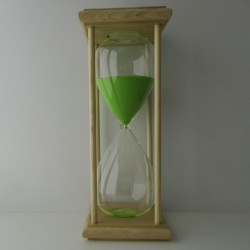 Sanduhr 60 Min. 28cm Glas im Esche-Kiefer Gestell 28 cm hoch