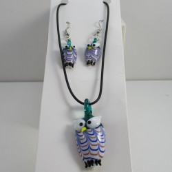 Muranoglas Set Kette und Ohrgehänge