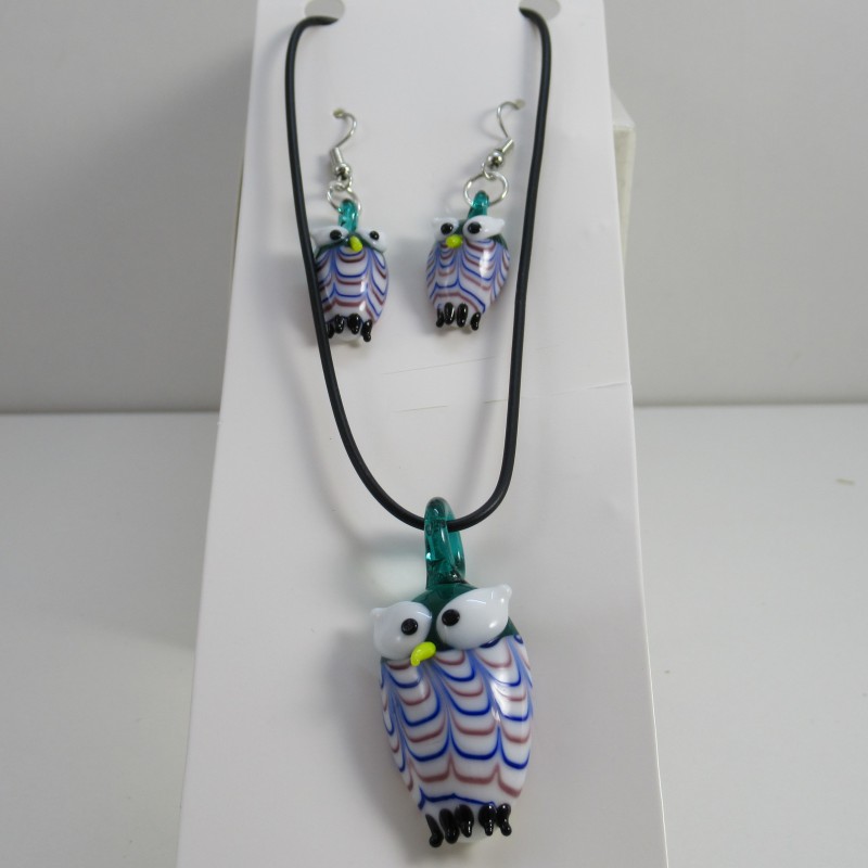 Muranoglas Set Kette und Ohrgehänge