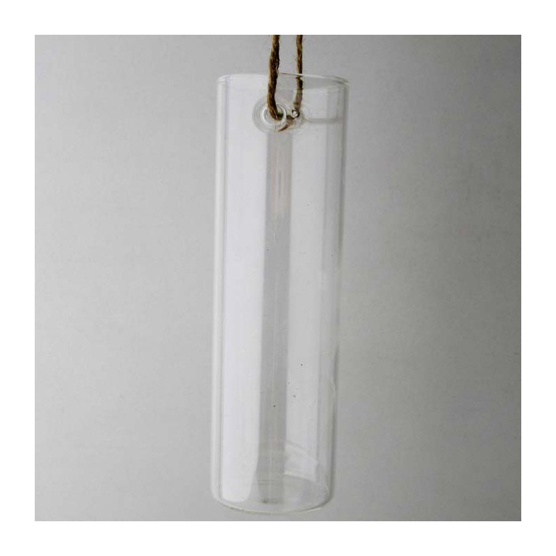 Glas-Rohr Vase Mit 2 Löcher  klar Dekor, zum hängen und stellen