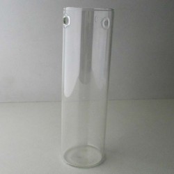 Glas-Rohr Vase Mit 2 Löcher  klar Dekor, zum hängen und stellen