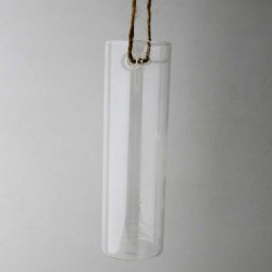 Glas-Rohr Vase Mit 2 Löcher  klar Dekor, zum hängen und stellen