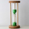 Sanduhr 5 Min. 9cm Grün, zylindrisch Glas in Holzgestell Buche Natur-gebeizt,