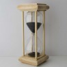Sanduhr 5 Min. 16cm Glas im Esche-Kiefer Gestell 16 cm