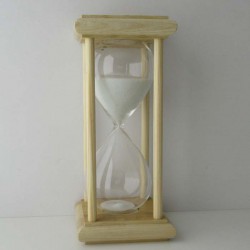 Sanduhr 15 Min. 20cm Glas im Esche-Kiefer Gestell
