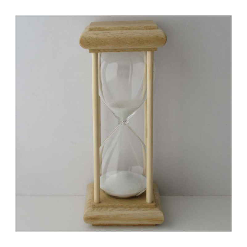 Sanduhr 30 Min. 23cm Glas im Esche-Kiefer Gestell 23cm