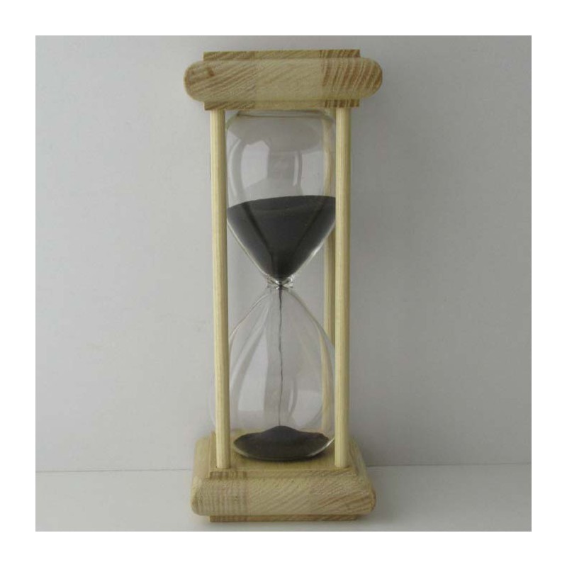 Sanduhr 30 Min. 23cm Glas im Esche-Kiefer Gestell 23cm