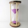 Sanduhr 5 - 45 Min. 29cm Glas im Naturholz Gestell, Sand farbig Sanduhr 5 - 45 Min. 29cm Glas im Naturholz Gestell, Sand farbig