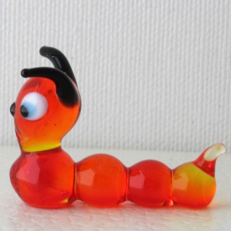 Glas Raupe rot 43mm