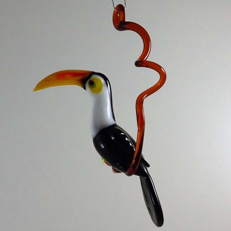 Glasvogel, Tukan 125 mm auf Ast zum hängen