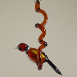 Glasvogel, Stieglitz 100mm auf Ast zum hängen