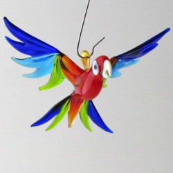 Glasvogel, Papagei 72 mm klein zum hängen