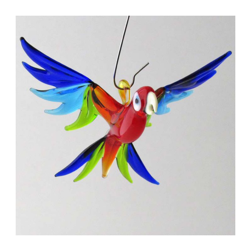 Glasvogel, Papagei 72 mm klein zum hängen