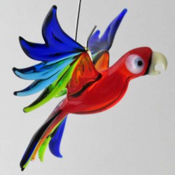 Glasvogel, Papagei 72 mm klein zum hängen