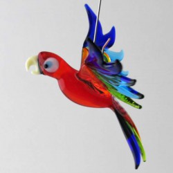 Glasvogel, Papagei 72 mm klein zum hängen