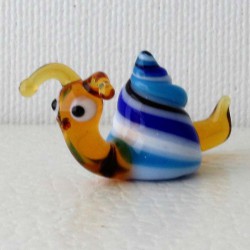Glas Schnecke blau 40mm