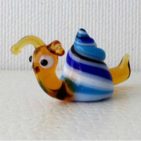 Glas Schnecke blau 40mm