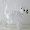 Glas Katze Effektglas 60mm weiss, stehend