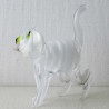Glas Katze Effektglas 60mm weiss, stehend