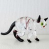 Glas Katze 70mm klar-schwarz stehend