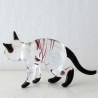 Glas Katze 70mm klar-schwarz stehend
