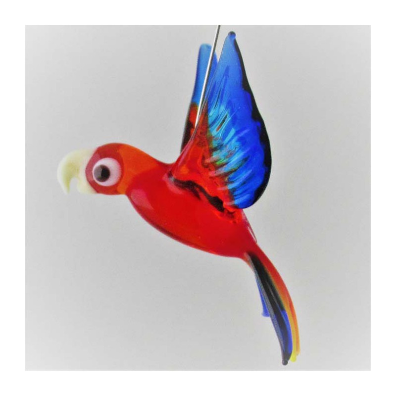 Glasvogel, Papagei 70 mm mini zum hängen,