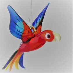 Glasvogel, Papagei 70 mm mini zum hängen,