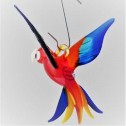 Glasvogel, Papagei 70 mm mini zum hängen,