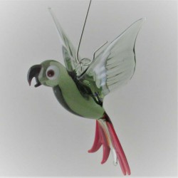 Glasvogel, Papagei 70 mm mini zum hängen,