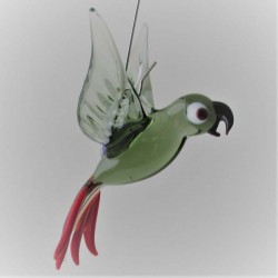 Glasvogel, Papagei 70 mm mini zum hängen,