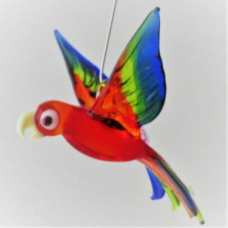 Glasvogel, Papagei 70 mm mini zum hängen,