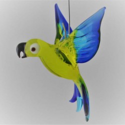 Glasvogel, Papagei 70 mm  mini zum hängen,