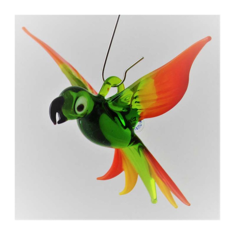 Glasvogel, Papagei 70 mm mini zum hängen,