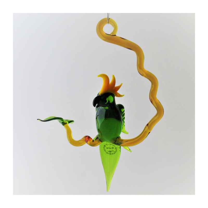Glasvogel, Kakadu 150mm auf Ast zum hängen