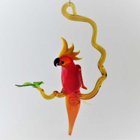 Glasvogel, Kakadu 150mm auf Ast zum hängen