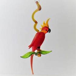 Glasvogel, Kakadu 150mm auf Ast zum hängen