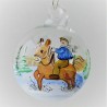 Glaskugel 040 mm  Klar mit Pferd Winterlandschaft zum hängen